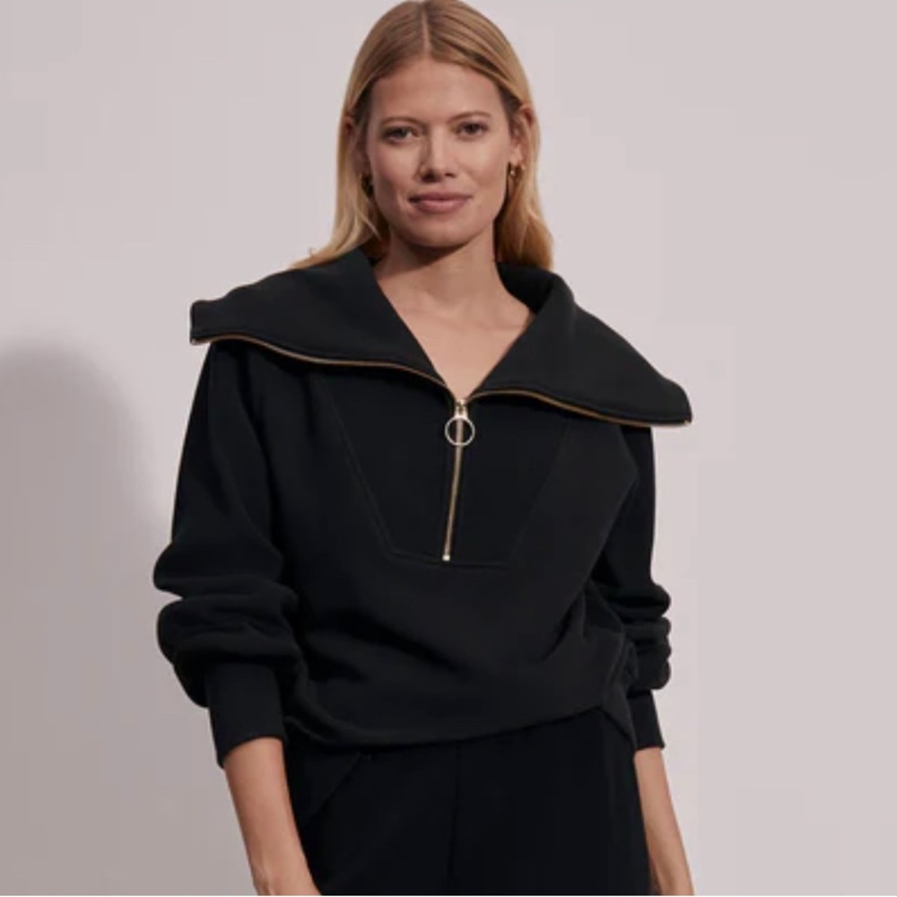 VARLEY Vine Half Zip Sweater Oversized Black Small